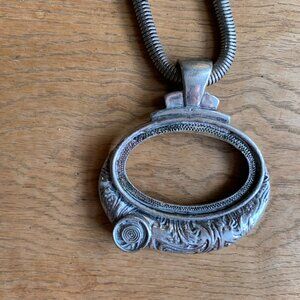 Vintage Silvertone Statement Necklace from Morocco